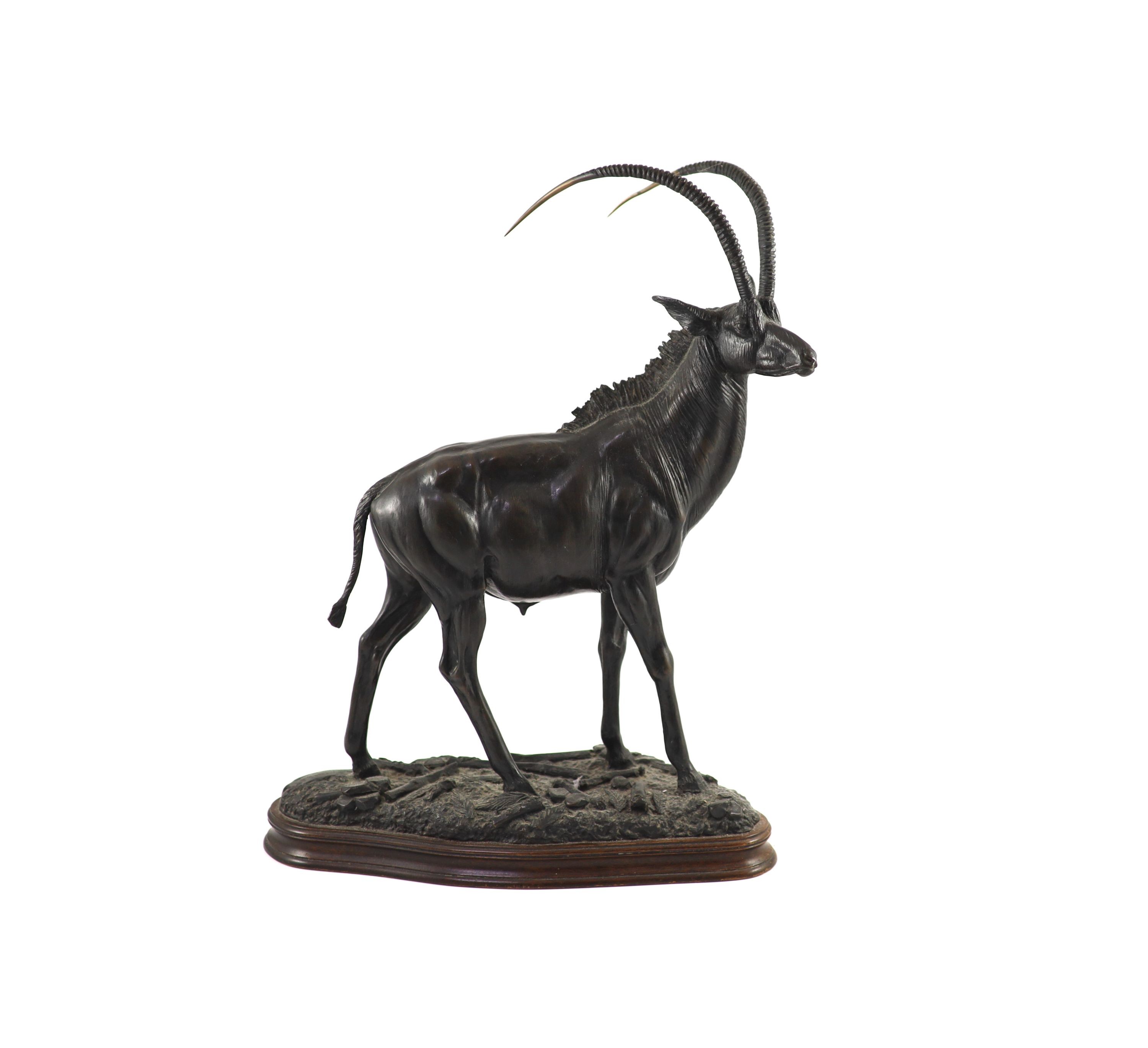 Tim Nicklin. A bronze model of a Sable antelope width 33cm height 45cm